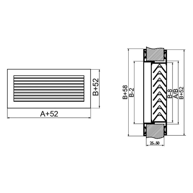 АП-150х500 решетка переточная дверная