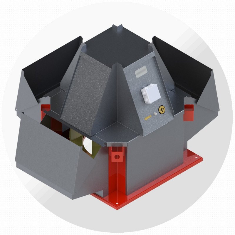 Крышный вентилятор дымоудаления ВКРВ-ДУ №9, Ø900 мм
